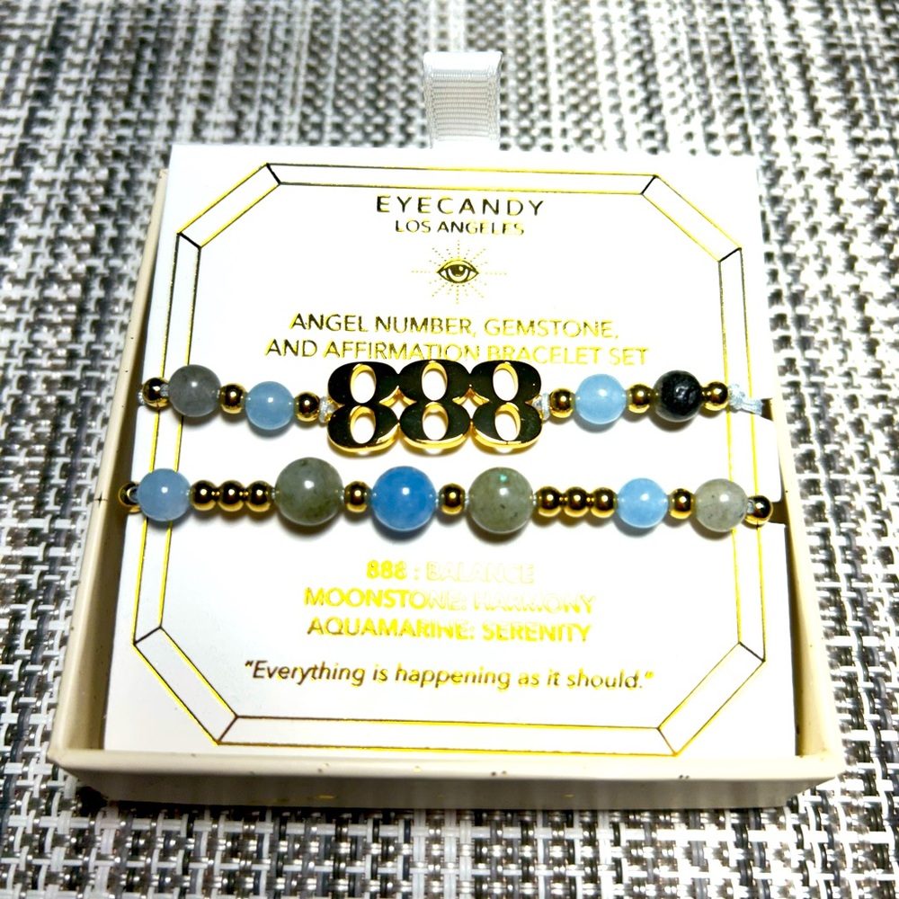 Eye Candy BRAND NEW 2 gold toned adjustable bracelet with stones ❤️ Box included